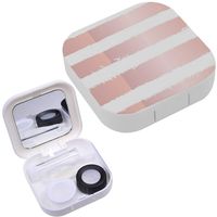 Portable Contact Lens Case Box Travel Kit Mirror + Bottle + Tweezers Container Holder [ Golden Rose Gradient ]