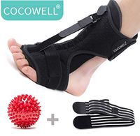 Plantar Fasciitis Night Splint Foot Drop Orthotic Support Brace, Adjustable Night Splints for Plantar Fasciitis, Arch Foot Pain, Achilles Tendonitis Support with Hard Spiky Massage Ball