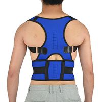 Posture Corrector Magnetic Adjustable Clavicle Brace Shoulder Support Brace for Improve Bad Posture, Thoracic Kyphosis, Shoulder Alignment, Upper Back Pain Relief for Men and Women (M, Blue)