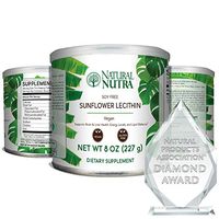 Natural Nutra Sunflower Lecithin Powder, Non GMO, Soy Free with Inositol, Omega 3-6 and Choline, 8 oz Vegan Supplement