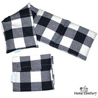 Microwavable Heating Pad with Washable Bag (Black Plaid w/Bag)