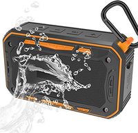 Jindowine Portable Bluetooth Bike Speaker with Bicycle Mount & TF Card Slot, 6W Powerful Enhanced Bass & IP67 Waterproof Bluetooth Bike Speaker, Outdoor (Orange)