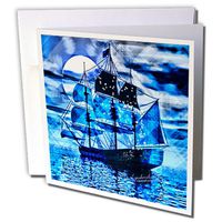 3dRose Ship - Greeting Cards, 6 x 6 inches, set of 12 (gc_4474_2)