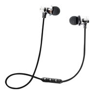 Wireless Bluetooth Headphones, Noise Cancelling Sweatproof Magnetic Attraction Stereo Earphones Wireless Earbuds for Running Exercising Workout Gym, Built-in Mic (Silver)