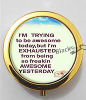 BlackKey Im Trying to Be Awesome Quotes 3-Compartment Decorative Pocket Gift Box Case Organizer for Pill, Color 2-1499