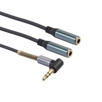 Mchoice 3.5mm Audio Aux Cable Male To 2x Female Stereo Extension Headphone Splitter Cord (Navy)