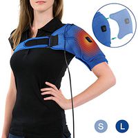 Heated Shoulder Support Brace, Shoulder Heating Pad for Rotator Cuff, Arm Wrap Brace USB Electric, Frozen AC Joint, Dislocation Sprains, Bursitis and tendonitis Muscles Pain Relief, Unisex (L)
