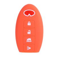 XUHANG Sillicone key fob Skin key Cover Remote Case Protector Shell for Infiniti EX35 FX50 G35 G37 M45 QX56 FX50 M35 M56 QX60 QX80 Smart Remote 4 Button Orange