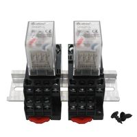 mxuteuk 2pcs HH54P AC 110V Coil 14 Pin 5A 4PDT LED Indicator Electromagnetic Power Relay, with Base, with DIN Rail Slotted Aluminum，1 Years Warranty