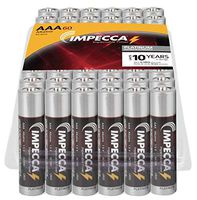 IMPECCA AAA Alkaline Batteries, 60 Pack High-Performance, Long Lasting, and Leak Resistant, Premium LR6 Battery, Platinum Series, Recloseable Box, 60 Count