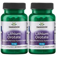 Swanson Lithium Orotate Antioxidant Mood Emotional Wellness Behavior Memory Support Supplement 5 mg 60 Veggie Capsules (Elemental Lithium)