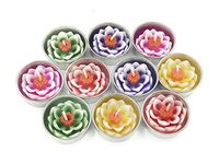 Jakapan Lotus Flower Candle in Tea Lights, Floating Candles, Scented Tea Lights, Aromatherapy Relax, Gift Set 10 Pcs