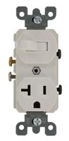 Leviton 5335 20 Amp, 120 Volt, Duplex Style Combination Single Pole Switch/Receptacle, Grounding, White