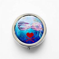 RhyNSky Houndstooth Hounds Tooth Pattern Mini Portable Pocket Purse Pill Box Case Pillbox, 3 Compartments, Silvery, 7