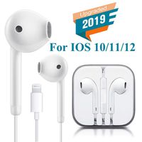 Lighting Earbuds Headphone Wired Earphones Headset with Microphone and Volume Control, Compatible with iPhone 11 Pro Max/Xs Max/XR/X/7/8 Plus Plug and Play Barlow Lenses
