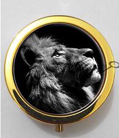 BlackKey Animal Lion 3-Compartment Decorative Pocket Gift Box Case Organizer for Pill, Color 2 -1845