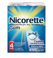 Nicorette Nicotine Gum White Ice Mint 4 milligram Stop Smoking Aid 100 count