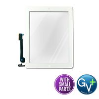 Group Vertical Replacement Touch Screen Digitizer Glass Display with Home Button Flex Cable Assembly Compatible with Apple iPad 4 (White) (A1458, A1459, A1460) (GV+ Performance)