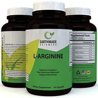 L-Arginine Supplement Workout Enhancer Amino Acid - Natural Muscle Builder and Endurance Booster Superior Performance Pure L-Arginine Capsules Nitric Oxide Blast Support - By Earthmade Sciences