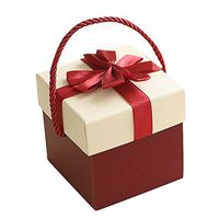 Drasawee Portable Basket Shape Gift Box for Christmas Festival Special Occassions Dark Red 3.7X3.7X4"