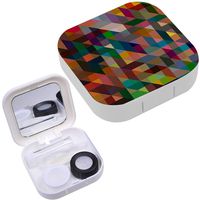 Portable Contact Lens Case Box Travel Kit Mirror + Bottle + Tweezers Container Holder [ Color New ]