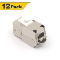 VCE 12 Pack RJ45 Cat6A Shielded Metal Keystone Jacks UL Listed
