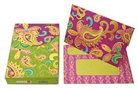 Punch Studio Paisley Decorative Pouch Note Cards, Pink (84085),10 ct