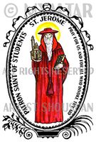 St Jerome Patron Saint of Students 4"x6" Set of 6 Linen Postcards