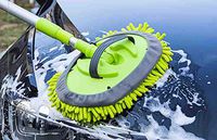 Portable Car Washing Cleaning Rotating Mop with Long Green Aluminum Alloy Handle