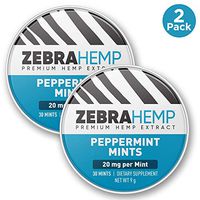 ZEBRA HEMP Mints - USA Made - Pure Natural Edible Candy Hemp Mints for Discomfort & Stress Relief, Sleep and Mood Support - 600 mg (2 Pck - Save 15)