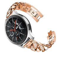 Lyperkin Compatible with Samsung Galaxy Watch Bands 46mm/ Gear S3 Classic & Frontier Smart Watch, Classic Fashion Plating Zinc Alloy Watch Band Strap Wristband Bracelet Replacement Accessories