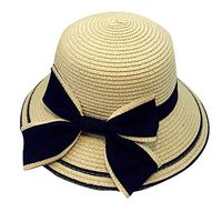 Meidexian888 Parent-child Sun Hat,Summer Women Baby Kids Girl Mom Beach Straw Flat Brim Cap (Beige, 48-52cm/18.9-20.5)
