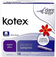 Kotex Security Tampons, Super Plus, Unscented, 18 Count (Pack of 2)