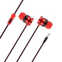 Jonerytimein-Ear3.5mm Stereo HiFi Earbuds Bass Earphone Sports Headset with Mic for Phone (Red)