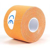 Sports Kinesiology Tape Roll - Athletic Injury Recovery First Aid Therapy Support - Elastic Breathable Cotton Waterproof Strong Adhesive (Orange, 1 Roll)