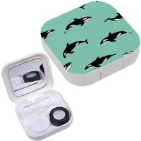 Portable Contact Lens Case Box Travel Kit Mirror + Bottle + Tweezers Container Holder [ Pattern Design ]