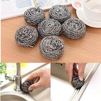 Diligent Shop Stainless Steel Scrubber Cleaning Brushes Dish Ball Bowl Scouring Pad Pot Easy to Clean Wash Brush Kitchen Cleaning Tools (6)