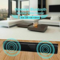 LFJNET Classic Wireless Bluetooth Sound Bar Speaker System TV Home Theater Soundbar Subwoofer 2 Speak Driver