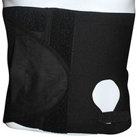 Safe n' Simple Unisex Ostomy Hernia Support Belt with Adjustable Hole, Stoma Hernia Belt, Left Hole, 10.25", Black, X-Small