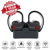 Woozik Relay Pro Bluetooth 5.0 Headphones, True Wireless Earbuds, Waterproof Sport TWS Headset, Stereo Earphones with Microphone, Long Playtime for Gym Running and Workouts for iOS Android