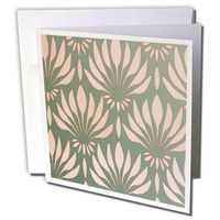 3dRose Art Deco Gray n Pink Floral Peachy Design - Greeting Cards, 6 x 6 inches, set of 6 (gc_100702_1)