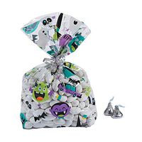 Fun Express - Goofy Ghouls Cello Bag for Halloween - Party Supplies - Bags - Cellophane Bags - Halloween - 12 Pieces