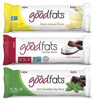 Love Good Fats Bars (Keto Snacks for Keto Diet, Low Carb Snacks for Low Carb Diet, Low Net Carbs, Gluten Free, Non GMO) - Variety Pack, 6 Bars x 39g Each (Special Flavor Pack)