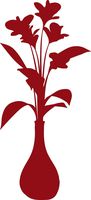 hBARSCI Vase of Flowers Vinyl Decal - 5 Inches - for Cars, Trucks, Windows, Laptops, Tablets, Outdoor-Grade 2.5mil Thick Vinyl - Dark Red