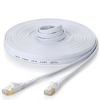 Ethernet Cable Cat 7 100 ft White Shielded (STP) RJ45 Connectors Gold Plated 30 Meters Gaming Desktop PC