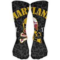 Maryland Flag Skull Classics Personalized Socks Sport Athletic Stockings 30cm Long Sock For Men Women