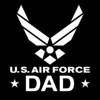 Air Force Dad Emblem Vinyl Decal Sticker | Cars Trucks Vans Walls Laptops Cups | White | 5.5 X 5 Inch | KCD1722