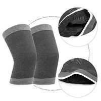 Zerone Cotton Knee Sleeve Brace High Elasticity Sports Knee Pads Unisex Knit Warm Knee Support Protector for Basketball Volleyball Soccer Running Joint Pain Relief and More, 1 Pair(Gray)