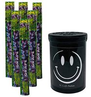 Herb Airtight Container Fresh Kettle with Cyclones Grape Hemp Cones 6 Count DC Crafts Nation- Happy Face