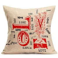 Valentines Day Decorations,Putars Portable Luxury Soft Colorful Lovers Painting Linen Cushion Cover Throw Waist Pillow Case for Sofa Home Decor